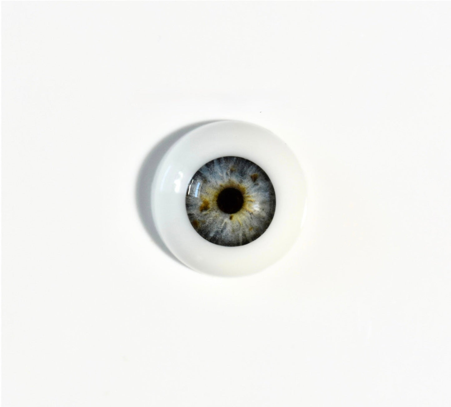 18mm to 22mm Half Round Resin Doll Eyes ~ Glass - Like ~ For Reborn Dolls ~ Realistic Iris Grey Gray 03