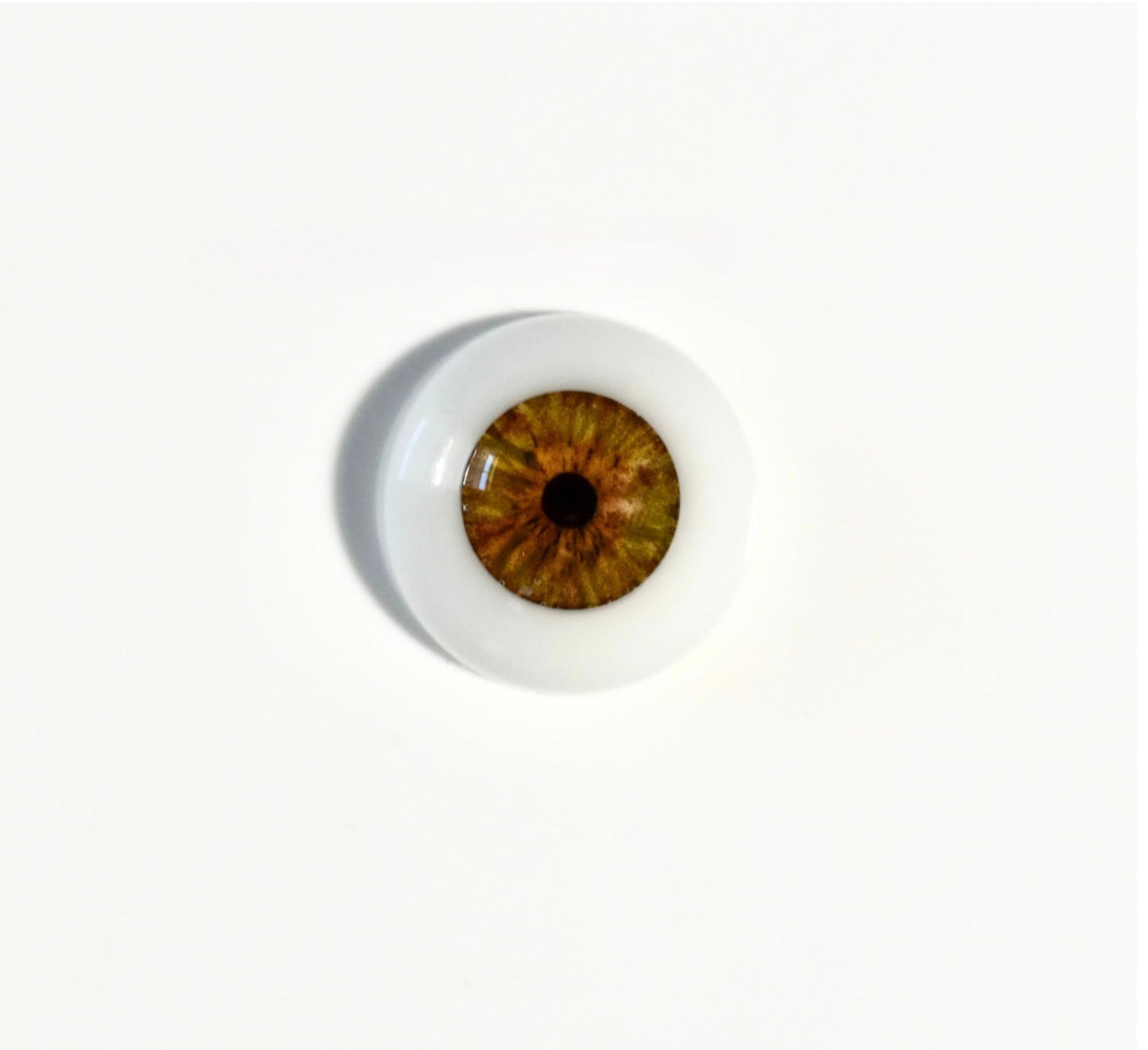 18mm to 22mm Half Round Resin Doll Eyes ~ Glass - Like ~ For Reborn Dolls ~ Realistic Iris Hazel 01
