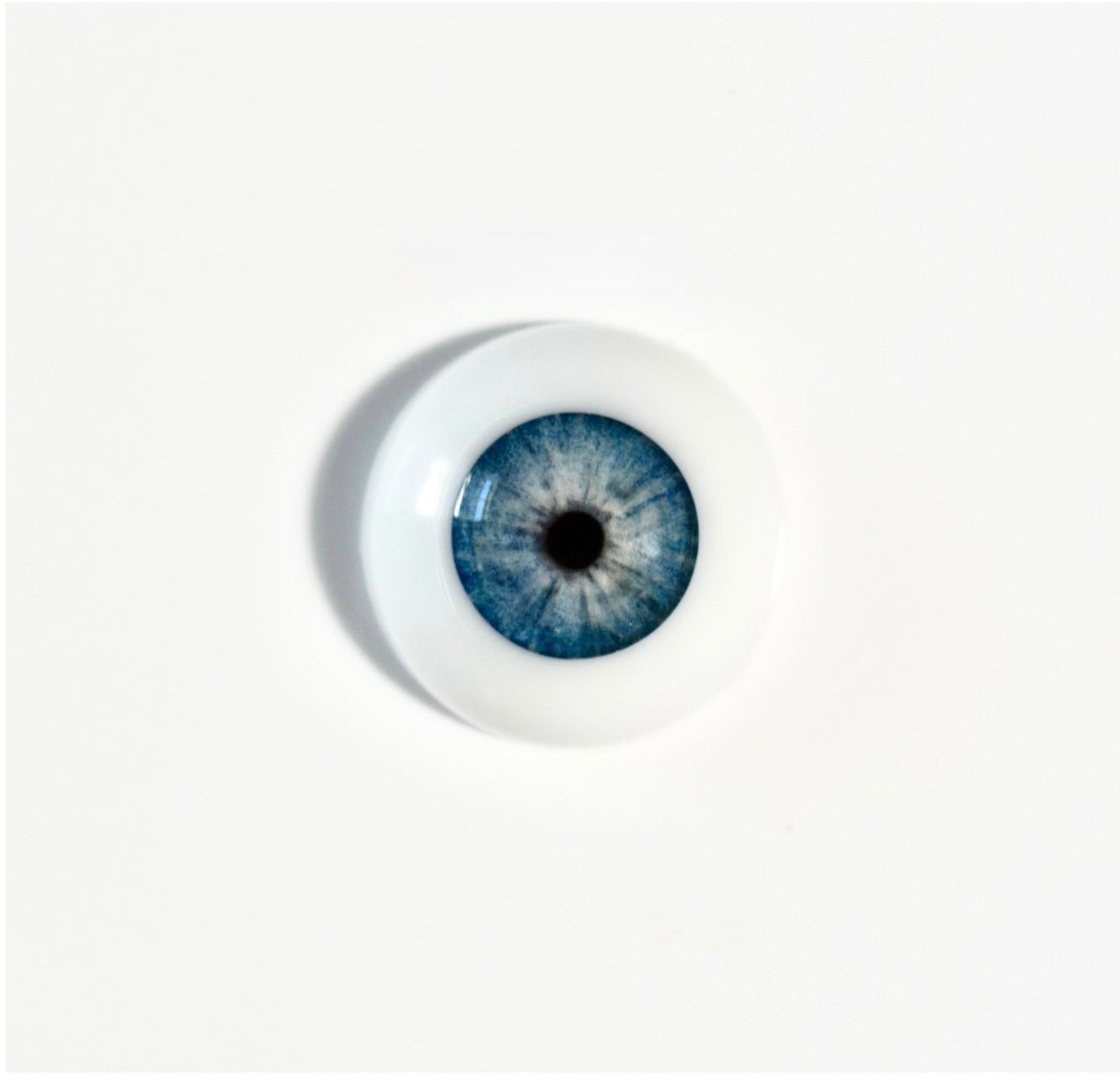 18mm to 22mm Half Round Resin Doll Eyes ~ Glass - Like ~ For Reborn Dolls ~ Realistic Iris Blue 02