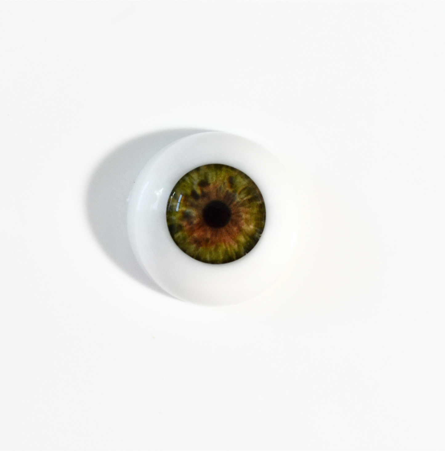 18mm to 22mm Half Round Resin Doll Eyes ~ Glass - Like ~ For Reborn Dolls ~ Realistic Iris Green 01