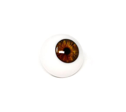18mm to 22mm Half Round Resin Doll Eyes ~ Glass - Like ~ For Reborn Dolls ~ Realistic Iris Brown 01