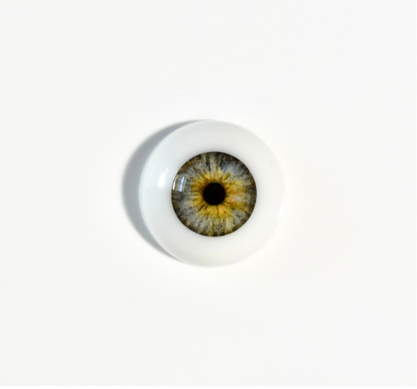 18mm to 22mm Half Round Resin Doll Eyes ~ Glass - Like ~ For Reborn Dolls ~ Realistic Iris Grey Gray 01