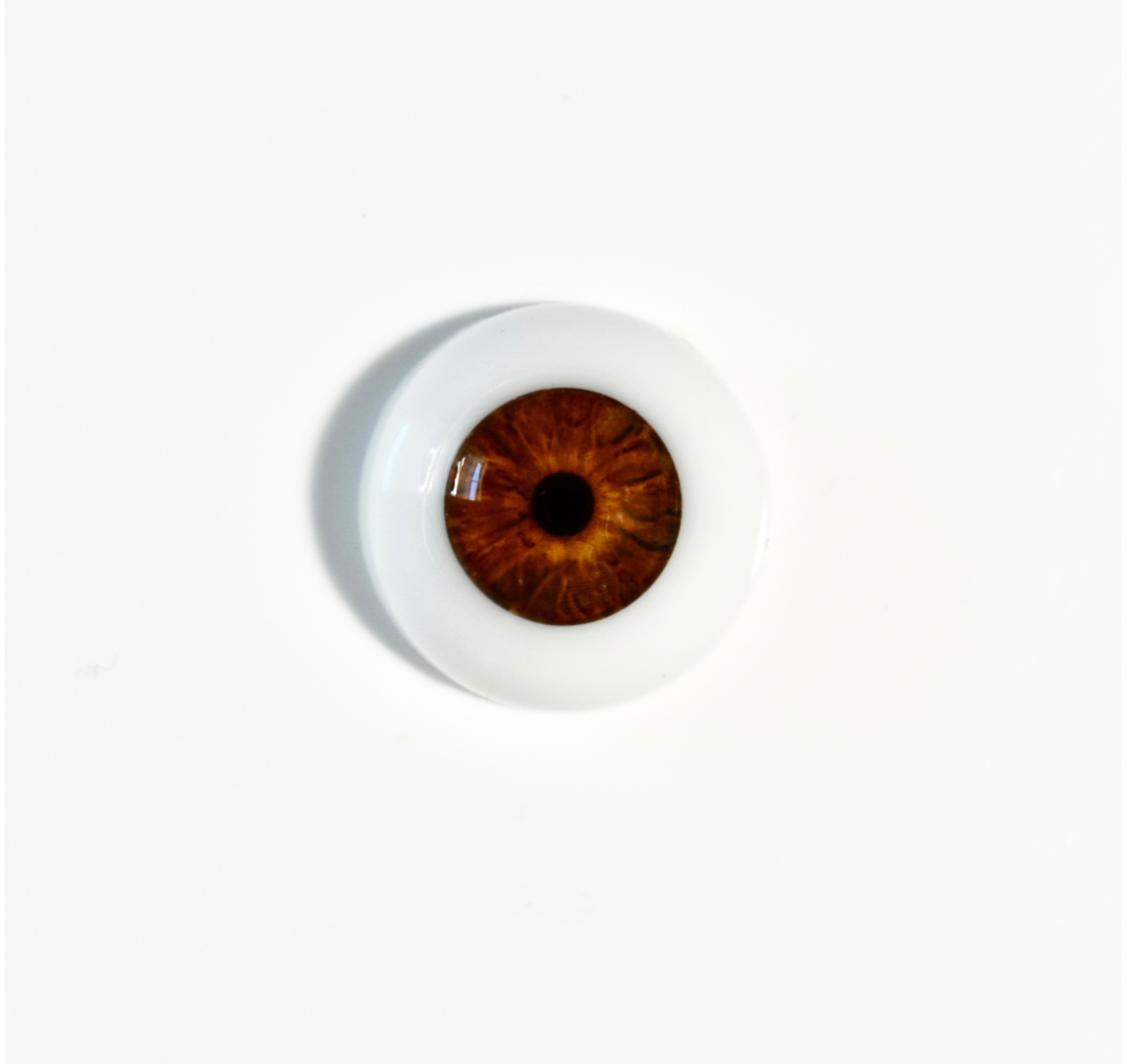 18mm to 22mm Half Round Resin Doll Eyes ~ Glass - Like ~ For Reborn Dolls ~ Realistic Iris Brown 01