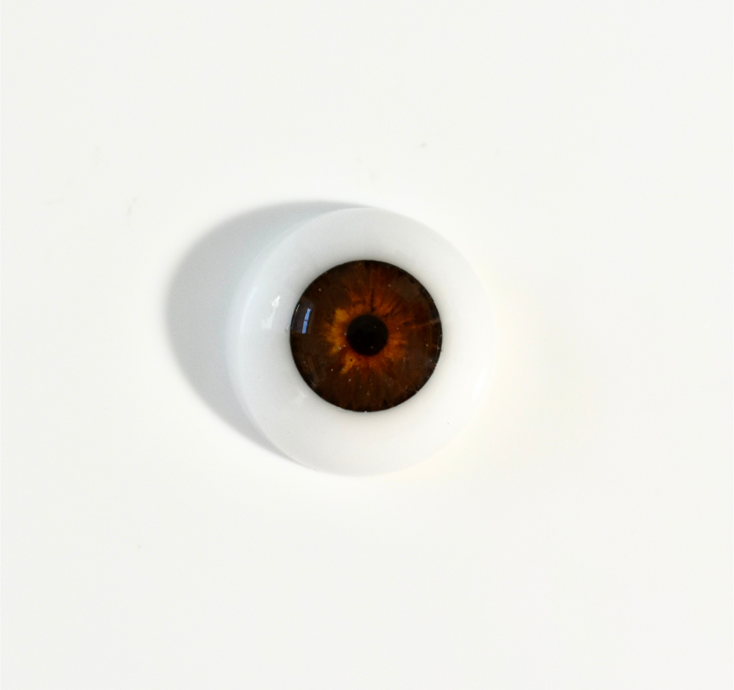 18mm to 22mm Half Round Resin Doll Eyes ~ Glass - Like ~ For Reborn Dolls ~ Realistic Iris Brown 02