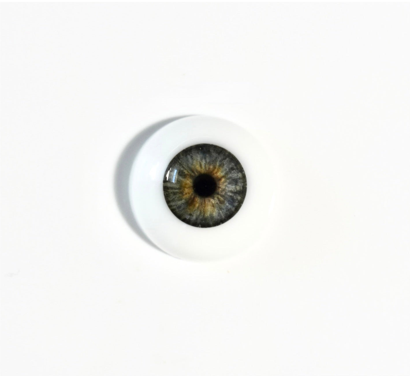 Handmade 18mm - 22mm Half Round Resin Eyes Glass - Like for  Reborn Dolls ~ Realistic Iris ~ Grey Gray 06