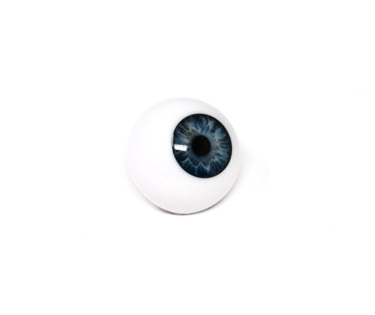 18mm to 22mm Half Round Resin Doll Eyes ~ Glass - Like ~ For Reborn Dolls ~ Realistic Iris Blue 04