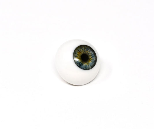 18mm to 22mm Half Round Resin Doll Eyes ~ Glass - Like ~ For Reborn Dolls ~ Realistic Iris Blue 03