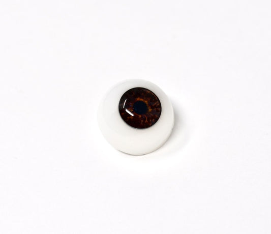 18mm to 22mm Half Round Resin Doll Eyes ~ Glass - Like ~ For Reborn Dolls ~ Realistic Iris Brown 02
