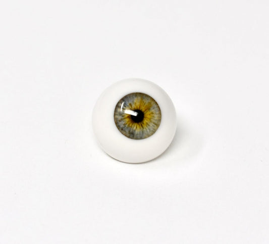 18mm to 22mm Half Round Resin Doll Eyes ~ Glass - Like ~ For Reborn Dolls ~ Realistic Iris Grey 01